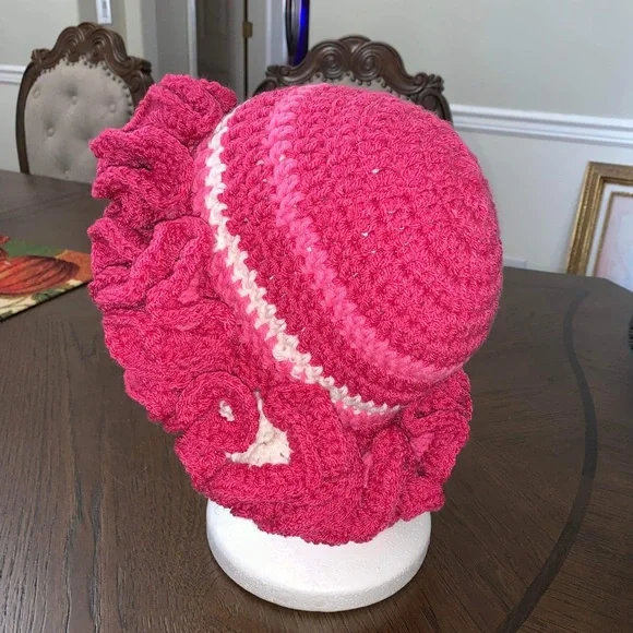 Crochet ruffle hats. Taking orders any colors. These Sold. - Picture 2 of 8